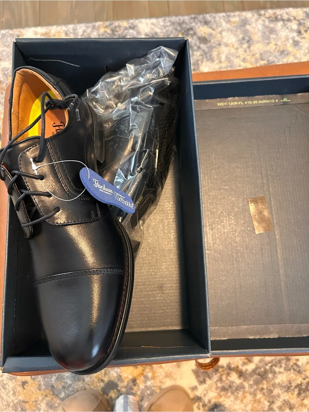 Florsheim Black Cap-Toe Leather Derbys